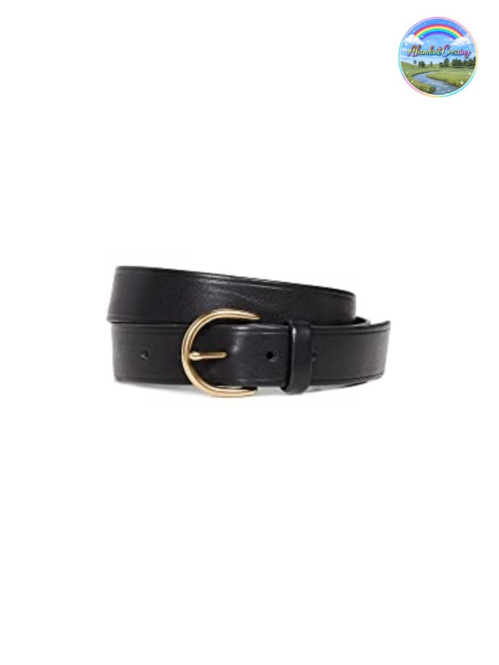 Genuine Leather Belt with Gold-Tone Buckle - 1.25in Wide, Adjustable Classic